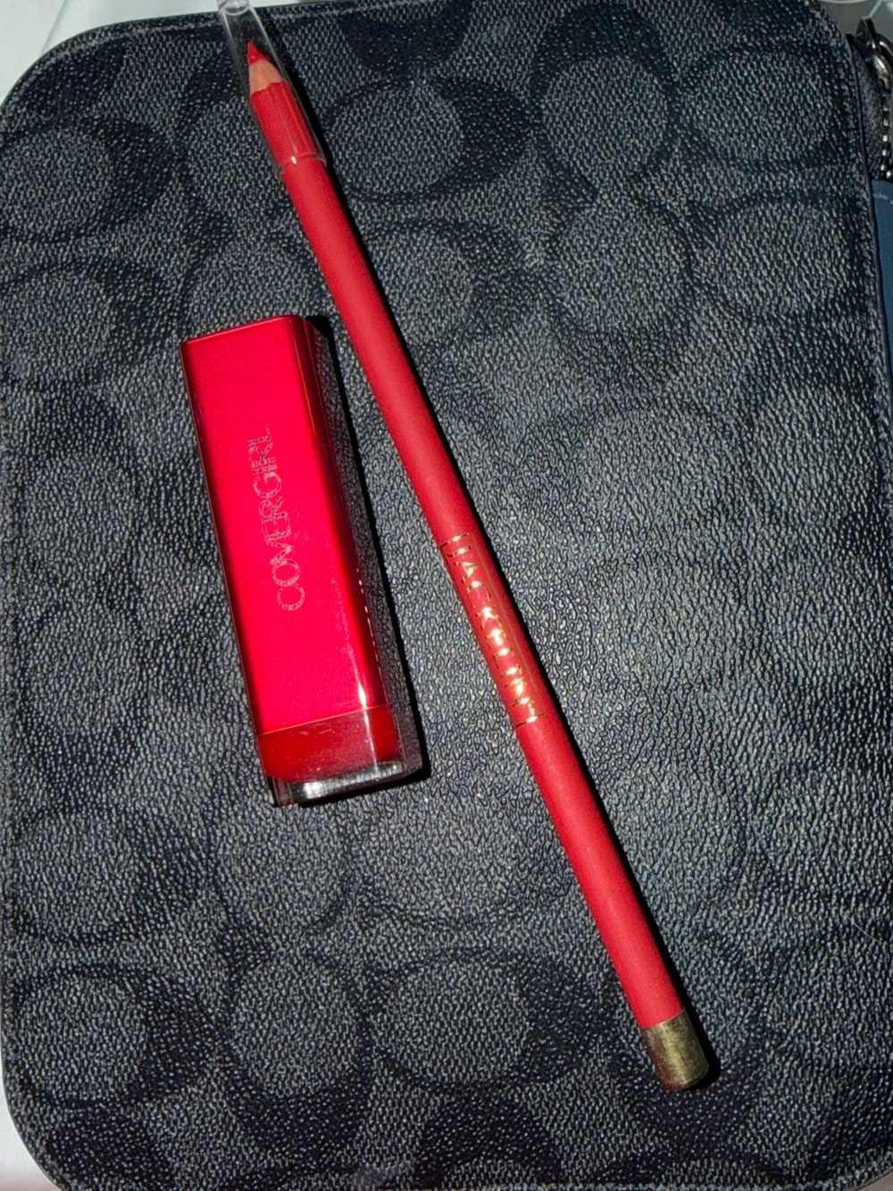 Red Lipstick and red lip liner